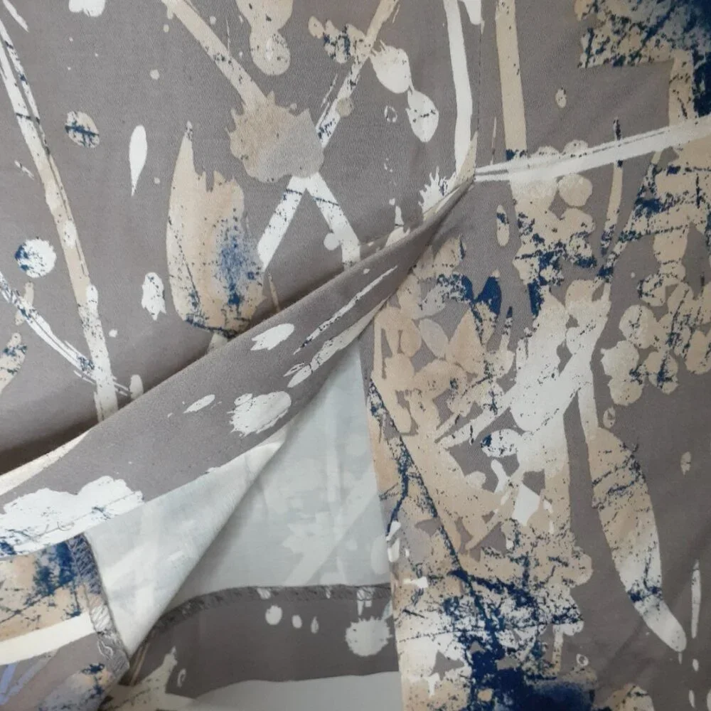 Alfani Abstract Skirt Paint Splatter Size 10 Multicolor Brown Blue Pencil Mini - Picture 7 of 10